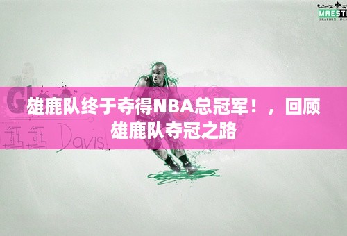 雄鹿队终于夺得NBA总冠军！，回顾雄鹿队夺冠之路