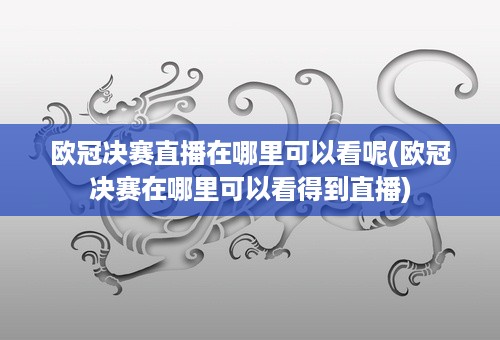 欧冠决赛直播在哪里可以看呢(欧冠决赛在哪里可以看得到直播)