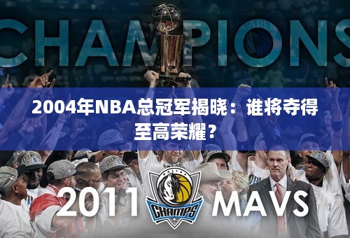 2004年NBA总冠军揭晓：谁将夺得至高荣耀？