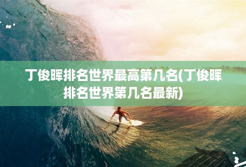 丁俊晖排名世界最高第几名(丁俊晖排名世界第几名最新)