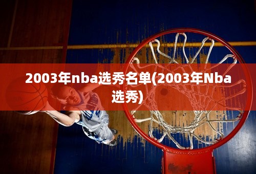 2003年nba选秀名单(2003年Nba选秀)