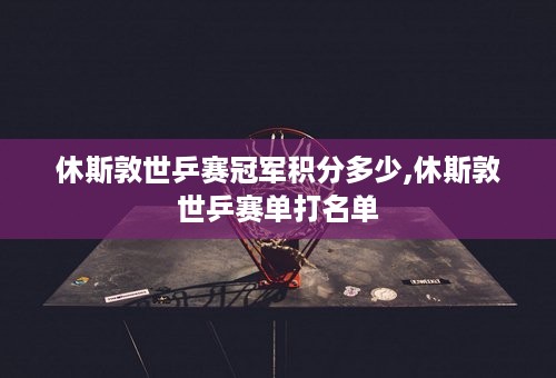 休斯敦世乒赛冠军积分多少,休斯敦世乒赛单打名单