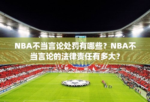 NBA不当言论处罚有哪些？NBA不当言论的法律责任有多大？