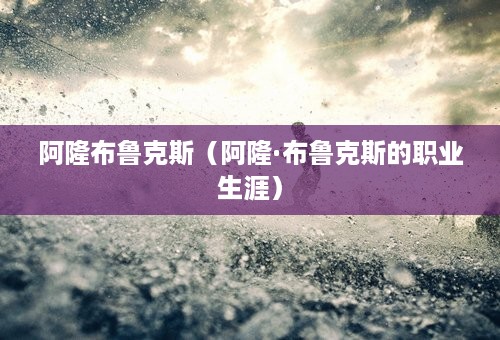 阿隆布鲁克斯（阿隆·布鲁克斯的职业生涯）