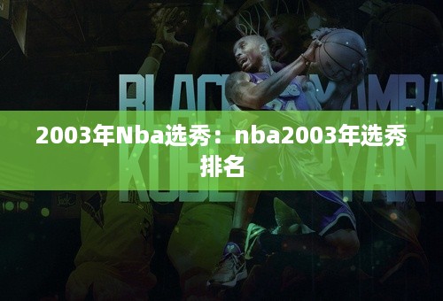 2003年Nba选秀：nba2003年选秀排名