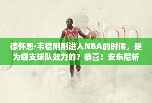 德怀恩·韦德刚刚进入NBA的时候，是为哪支球队效力的？恭喜！安东尼斩获联盟特别奖，小哈达威有意热火，塔克被高估