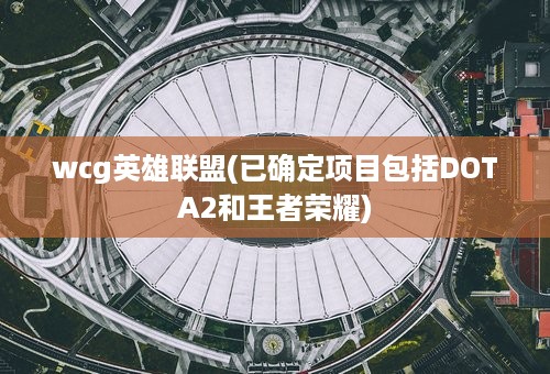 wcg英雄联盟(已确定项目包括DOTA2和王者荣耀)