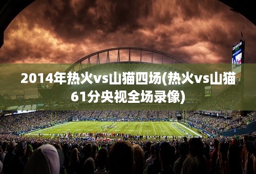 2014年热火vs山猫四场(热火vs山猫61分央视全场录像)