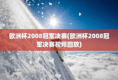 欧洲杯2008冠军决赛(欧洲杯2008冠军决赛视频回放)