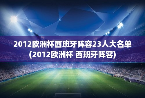 2012欧洲杯西班牙阵容23人大名单(2012欧洲杯 西班牙阵容)