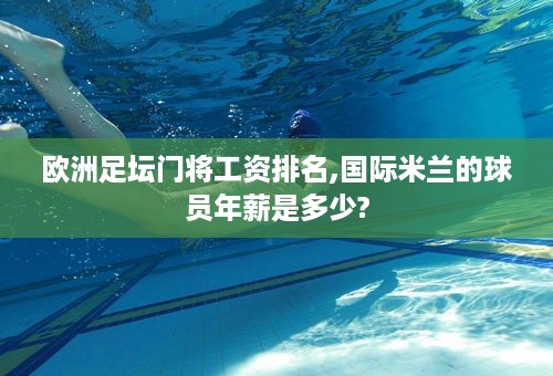 欧洲足坛门将工资排名,国际米兰的球员年薪是多少?