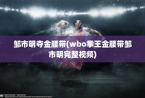 邹市明夺金腰带(wbo拳王金腰带邹市明完整视频)