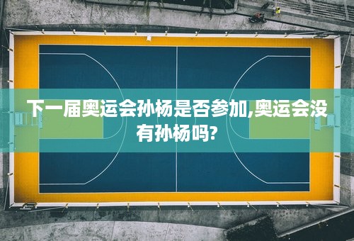 下一届奥运会孙杨是否参加,奥运会没有孙杨吗?