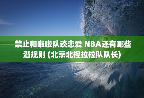  禁止和啦啦队谈恋爱 NBA还有哪些潜规则 (北京北控拉拉队队长)