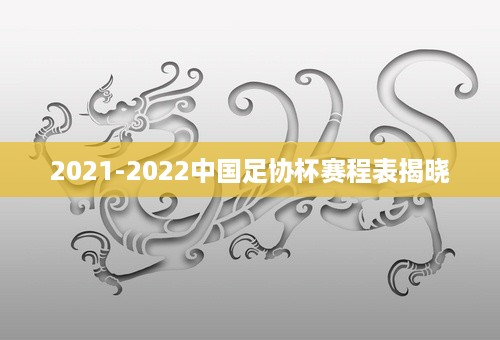 2021-2022中国足协杯赛程表揭晓