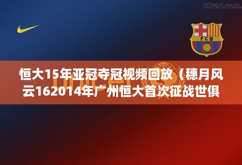 恒大15年亚冠夺冠视频回放（穗月风云162014年广州恒大首次征战世俱杯）