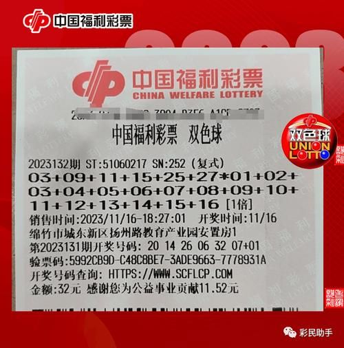 中国福利彩票“双色球”第2023064期中多少注一等奖